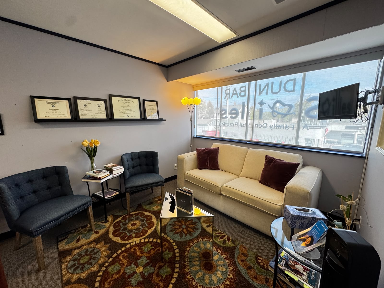 The Dunbar Smiles waiting area for new patients