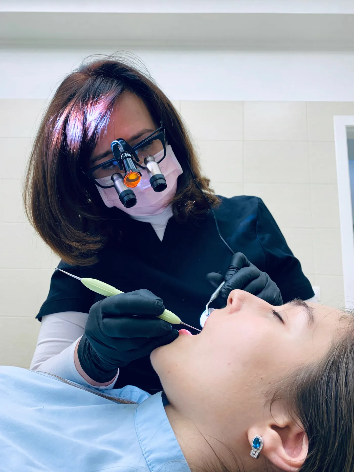 A preventive dental cleaning scene for students and routine care