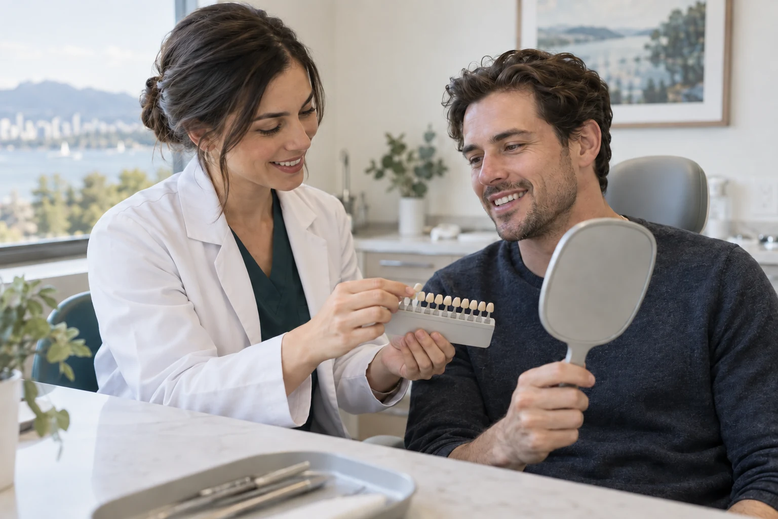 Cosmetic dentistry shade consultation