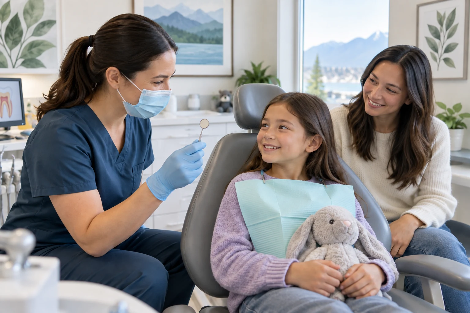 Pediatric dental visit with a young patient